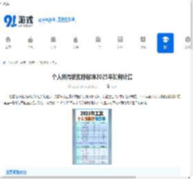 个人所得税扣除标准2025年如何计算-2025年个人所得税扣除标准详解 - 91手游网
